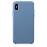 Кожаный чехол Apple Leather Case для iPhone XS, цвет (Cornflower) синие сумерки