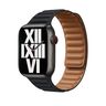 Apple Watch 45mm Midnight Leather Link M/L,Кожаный ремешок цвета «темная ночь» 45 мм M/L 