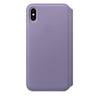 Кожаный чехол Apple Leather Folio для iPhone XS Max, цвет (Lilac) лиловый