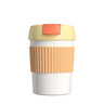 Термостакан-непроливайка KissKissFish Rainbow Vacuum Coffee Tumbler Mini  (желтый, оранжевый, белый)