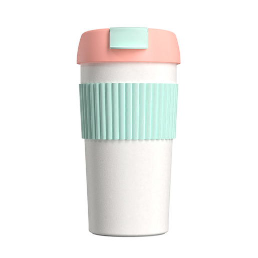 Термостакан-непроливайка KissKissFish Rainbow Vacuum Coffee Tumbler (розовый, светло-зелёный, белый)