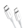 Кабель UGREEN US264 (60518) USB-C 2.0 Male To USB-C 2.0 Male 3A Data. Длина 1 м. Цвет: белый