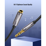 Кабель UGREEN AV118 (10594) 3.5mm Male to 3.5mm Female Extension Cable. Длина: 2м. Цвет: черный