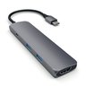 USB адаптер Satechi Slim Aluminum Type-C Multi-Port Adapter with Type-C Charging Port. Интерфейс USB-C. Порты USB Type-C, 2хUSB 3.0, 4K HDMI. Цвет серый космос. 