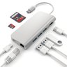USB адаптер Satechi Aluminum Multi-Port Adapter 4K with Ethernet. Интерфейс USB-C. Порты: USB Type-C, 3хUSB 3.0, 4K HDMI, Ethernet RJ-45, SD / micro-SD . Цвет серебряный.