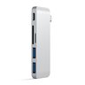 USB-хаб Satechi Type-C USB 3.0 Passthrough Hub для Macbook 12". Порты: 1x USB-C, 2 x USB 3.0, SD, microSD. Цвет серебряный.
