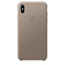 Кожаный чехол Apple Leather Case для iPhone XS Max, цвет (Taupe) платиново-серый