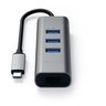 USB-хаб Satechi Type-C 2-in-1 USB 3.0 Aluminum 3 Port Hub and Ethernet Port. Интерфейс Type-C. Порты: Ethernet (10/100/1000Mbps), 3 x USB 3.0. LED подсветка. Цвет серый космос.