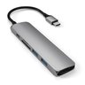 USB-C адаптер Satechi Type-C Slim Multiport Adapter V2. Интерфейс USB-C. Порты: USB-C Power Delivery (PD), 2хUSB 3.0, 4K HDMI, micro/SD. Цвет серый космос.