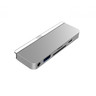 USB-хаб HyperDrive 6-in-1 USB-C Hub для iPad Pro. Порты: USB-C, HDMI, USB-A, SD, Micro SD, 3.5mm AUX. Цвет серебряный.