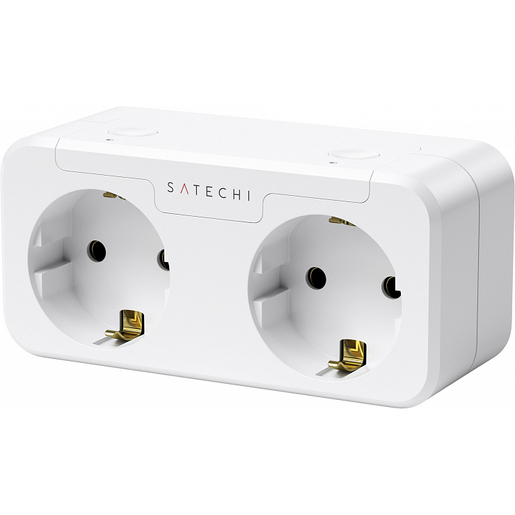 Умная розетка Satechi Homekit Dual Smart Outlet. Цвет белый.
