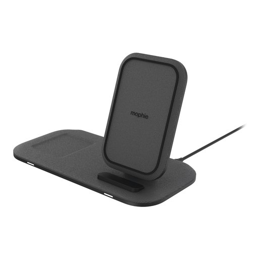 Беспроводное зарядное устройство Mophie Universal Wireless Charging Stand Plus. Цвет: черный. В комплекте адаптер питания от сети.