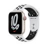 Apple Watch 45mm Pure Platinum/Black Nike Sport Band,Спортивный ремешок Nike цвета «чистый платиновый/черный» 45 мм 