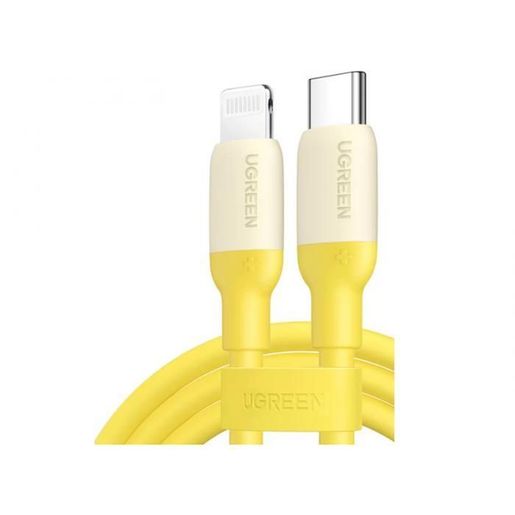 Кабель UGREEN US387 (90226) USB-C to Lightning Silicone Cable. Длина 1 м. Цвет: желтый