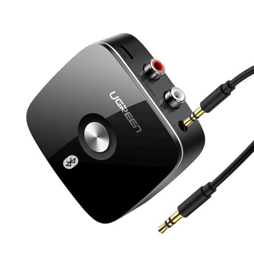 Ресивер беспроводной UGREEN CM123 (30445) Wireless Bluetooth Audio Receiver 5.0 with 3.5mm and 2RCA Adapter with SRRC. Цвет: черный