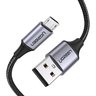 Кабель UGREEN US290 (60146) USB 2.0 A to Micro USB Cable Nickel Plating Alu Braid. Длина: 1м. Цвет: серо-черный