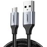 Кабель UGREEN US290 (60148) USB 2.0 A to Micro USB Cable Nickel Plating Alu Braid. Длина: 2 м. Цвет: серо-черный