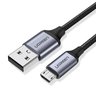 Кабель UGREEN US290 (60147) USB 2.0 A to Micro USB Cable Nickel Plating Alu Braid. Длина: 1,5м. Цвет: серо-черный